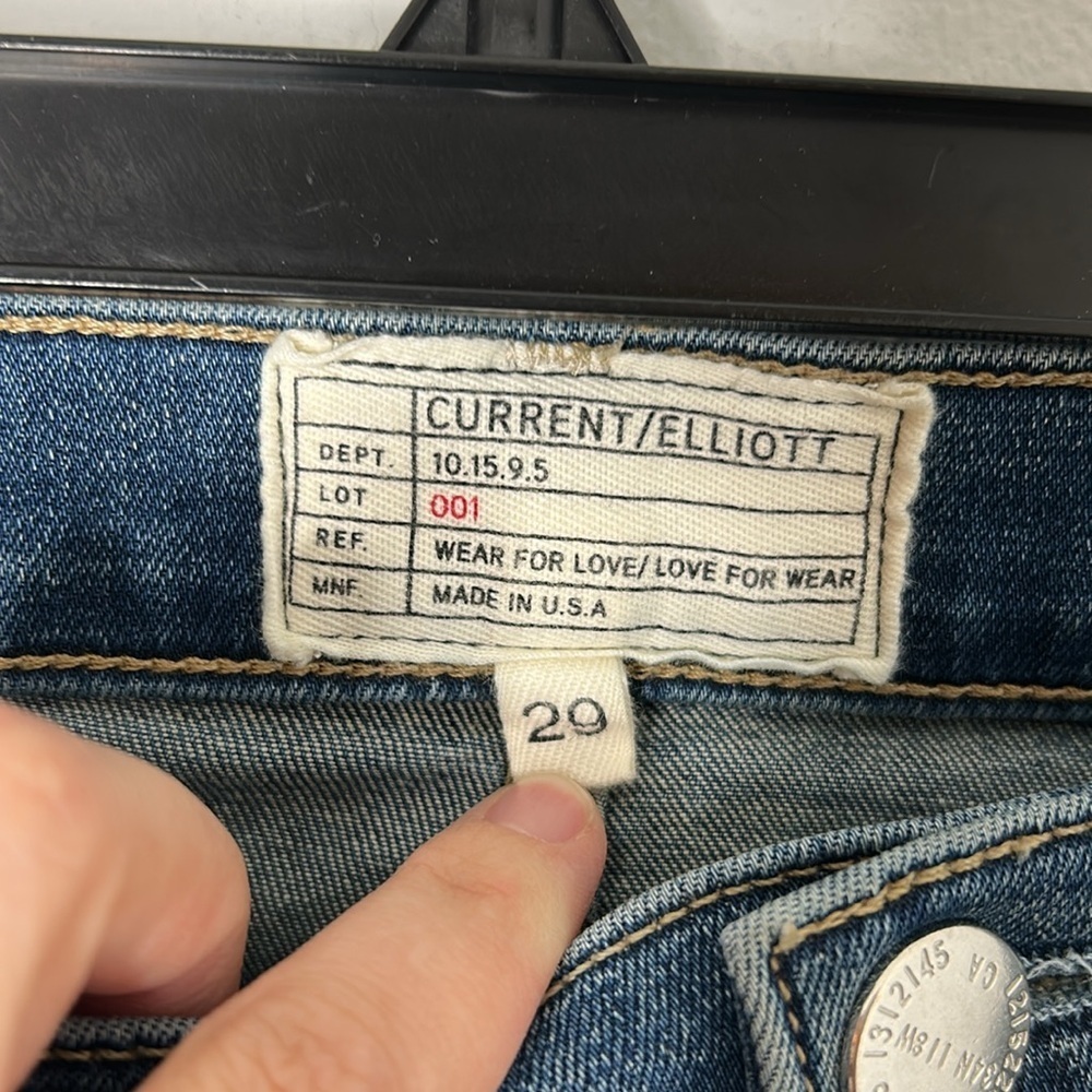 Current/Elliott High Waisted Red Side Stripe Stiletto Jeans - Picture 3 of 10